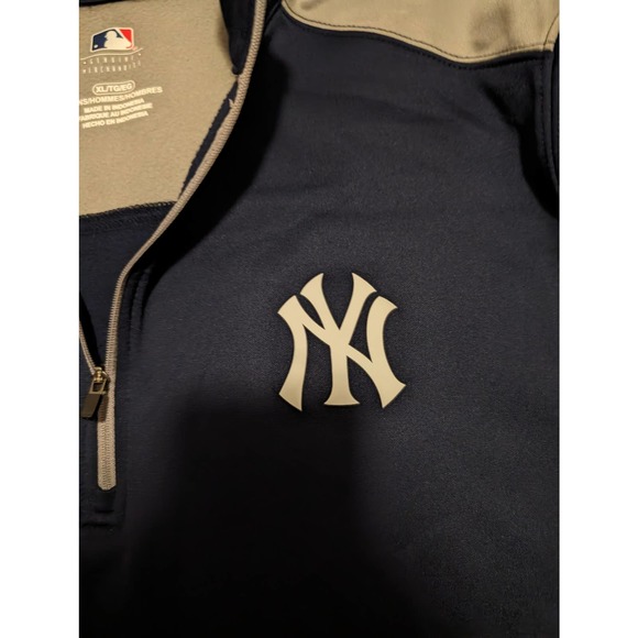 MLB New York Yankees Men's Blue Long Sleeve Windbreaker Size XL Quarter Zip - Picture 4 of 5